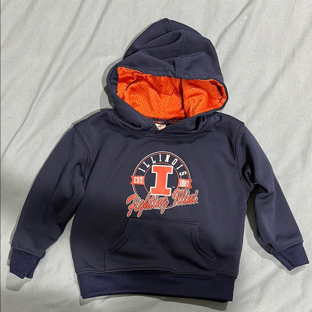 Illinois Kids Hoodie - Navy and Orange